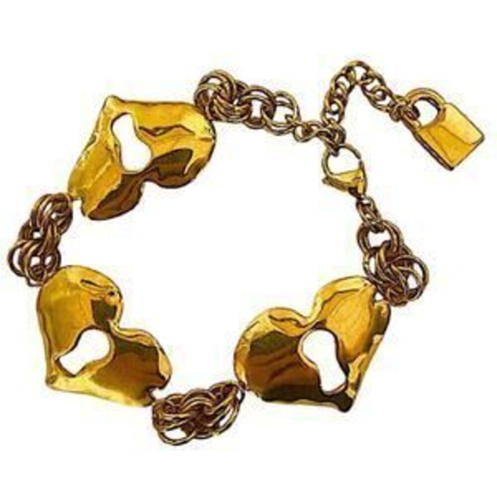 Gold Stainless Steel Heart Bracelet